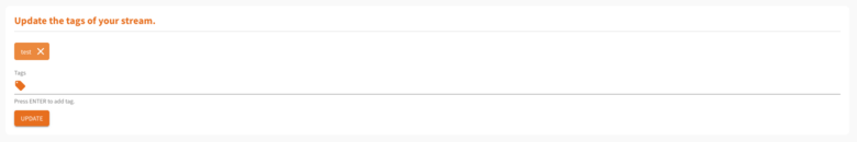 Stream Overview: Update Tags